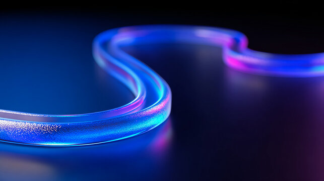 LED neon light strip glowing in purple and blue against a dark background, highlighting lighting technology and decorative lighting concepts.