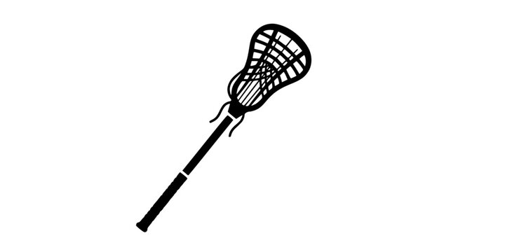 lacrosse stick glyph flat vector icon
