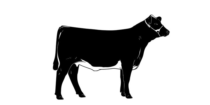 Show Heifer, Show Heifer Silhouette, Livestock, Show Cattle, Show Cow, Show Heifer Vector
