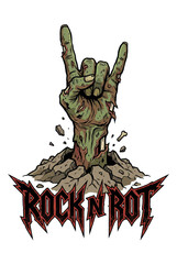 Rock n Rot Zombie Hand Metal Artwork