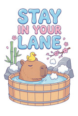 Stay In Your Lane Capybara Hot Tub