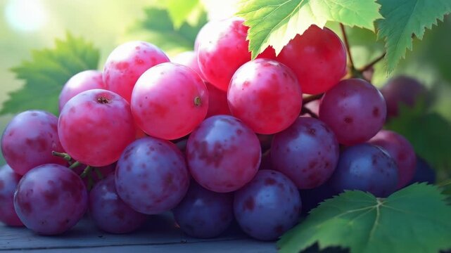 Vibrant Grapes: A cluster of ripe, juicy grapes, a testament to nature's bounty and culinary delight, bursts with colors and textures.