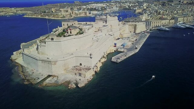 Aerial Flyby Over Fort St. Elmo, Valletta, Malta