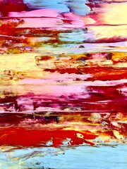 Colorful Abstract Acrylic Painting with Expressive Brush Strokes. Contemporary Art  © Lesia