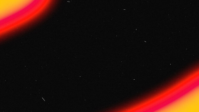 Retro cinematic light leak overlay, orange and red film burn effect with dust particles on black background
