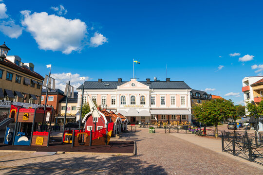 Vimmerby Square overlooking Vimmerby Stadshotell city's oldest hotel right in the center with its origins from the 1860