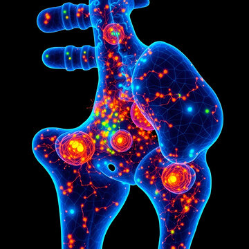 Intricate visualization of osteocyte activity in a human bone structure a deep dive into cellular dynamics