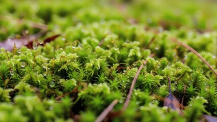Close-up of lush green moss growth.