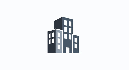 Fototapeta premium Modern City Buildings Apartment Office Logo Icon, isolated white background