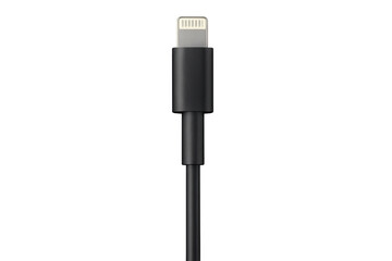 Black charging data cable connector with transparent background