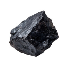 Obraz premium a piece of black metal stone on a transparent background