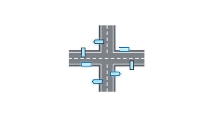 Obraz premium Crossroads Intersection Roadway Traffic Junction.