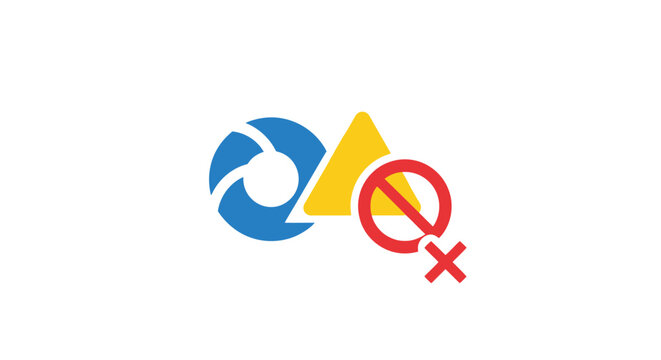 Female Symbol Cancelled with Shapes Nearby.