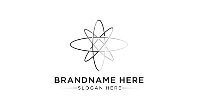 Atom Logo Design Template Placeholder Brandname.