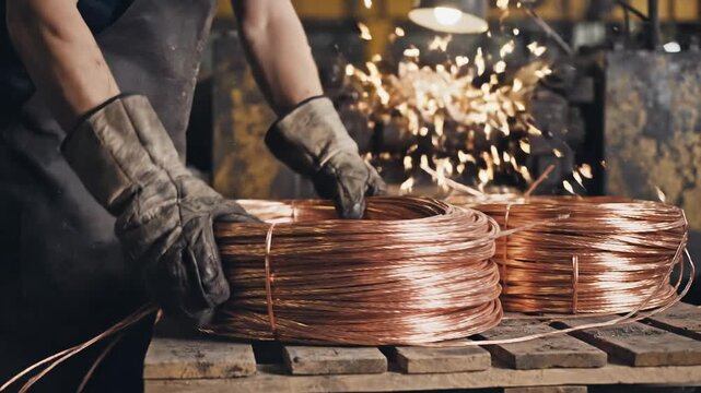 Industrial recycling of copper wire: processing scrap metal into new raw material