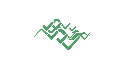 Fototapeta premium Green Arabic Calligraphy Symbol Design.