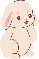 Obraz premium Easter Bunny Sitting Hand Drawn