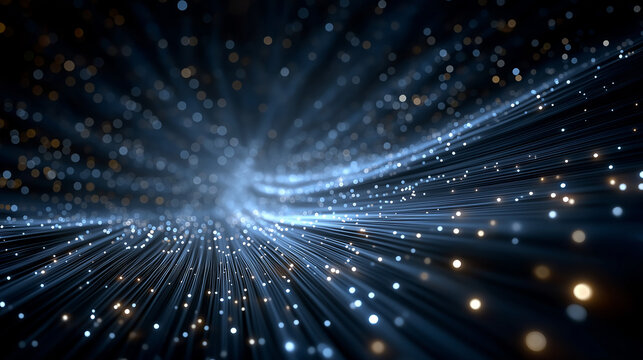 Abstract Luminescence: A captivating display of abstract brilliance, with countless radiant particles emitting light and tracing graceful pathways against a darkened backdrop. 