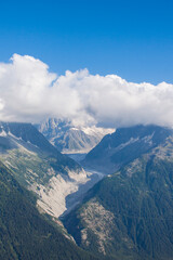 Obraz premium Spectacular view of Mont Blanc massif from lac Blanc, Chamonix