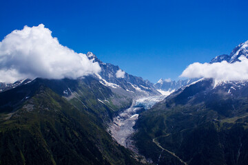 Spectacular view of Mont Blanc massif from lac Blanc, Chamonix