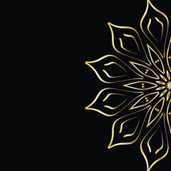 Luxury Gold Mandala Decorative Pattern on Dark Background