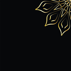 Luxury Gold Mandala Decorative Pattern on Dark Background