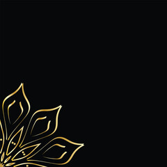 Luxury Gold Mandala Decorative Pattern on Dark Background