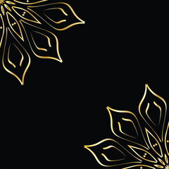 Luxury Gold Mandala Decorative Pattern on Dark Background