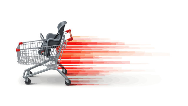Shopping cart speeding fast.
