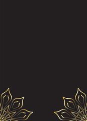 Luxury Gold Mandala Decorative Pattern on Dark Background