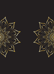 Luxury Gold Mandala Decorative Pattern on Dark Background