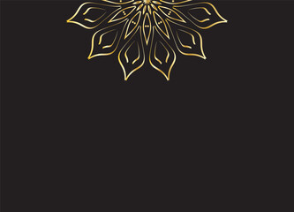Luxury Gold Mandala Decorative Pattern on Dark Background