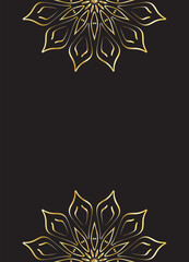 Luxury Gold Mandala Decorative Pattern on Dark Background