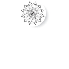 Minimalist Floral Mandala Line Art with Elegant Symmetrical Petal Design