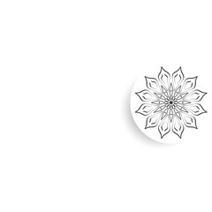 Minimalist Floral Mandala Line Art with Elegant Symmetrical Petal Design