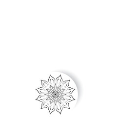 Minimalist Floral Mandala Line Art with Elegant Symmetrical Petal Design