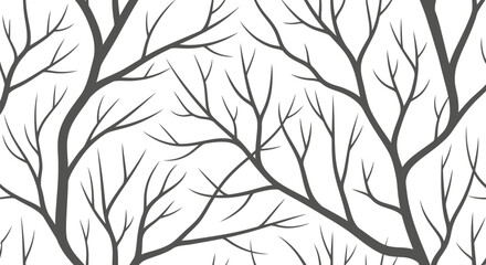 Obraz premium Black Branches on White.