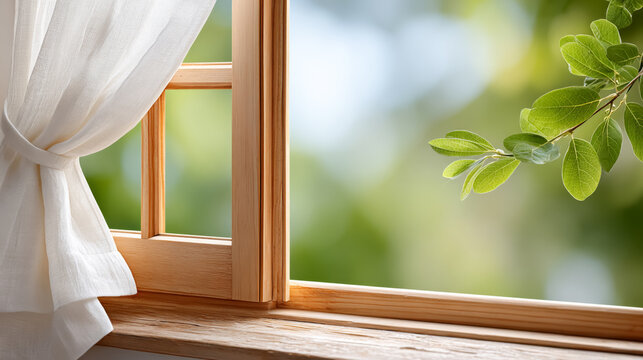 Spring breeze through open windows enhancing fresh home ambiance