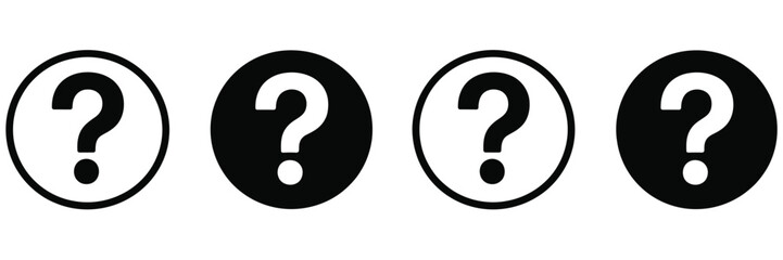 Question mark vector icon, simple and clean symbol for information, support, guidance, and help applications, perfect for digital interfaces
