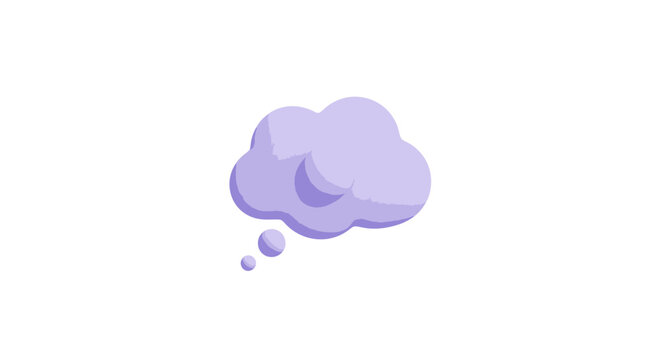 Purple Cloud with Speech Bubble.