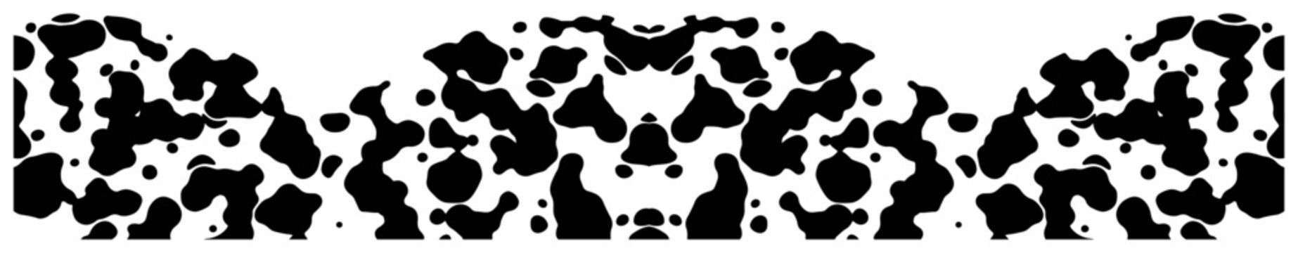 Horizontal border design with black and white cow print animal spots