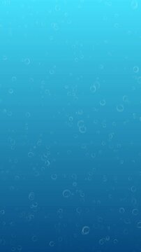 Vertical **Ice Cold Blue Water** Bubbles Background for **Summer** Drink Reels 4K