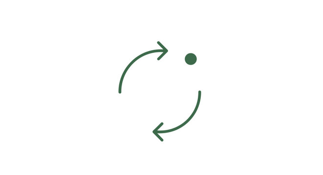 Green arrows circle around dot.