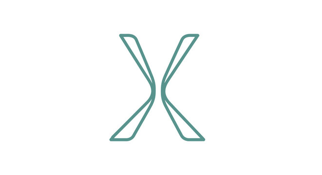Green Letter X Shape Symbol.
