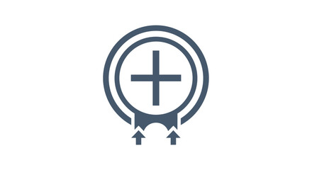 Obraz premium Medical Cross Symbol Inside Circle Logo.