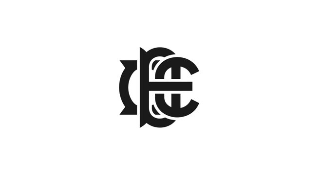 Monogram Initials Letter CE Logo Design.
