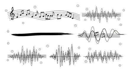 Obraz premium Musical Notes and Sound Waves - A Symphony of Visual Elements.