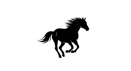 Fototapeta premium Dynamic Silhouette of Running Horse on White Background
