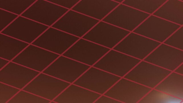 Abstract geometric grid pattern background surface with red diagonal lines