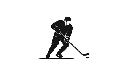 Fototapeta premium Ice Hockey Player in Action with Stick on Ice